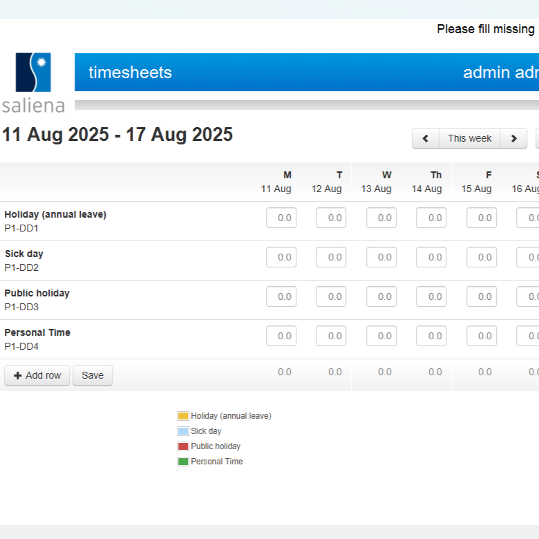 PC application timetable