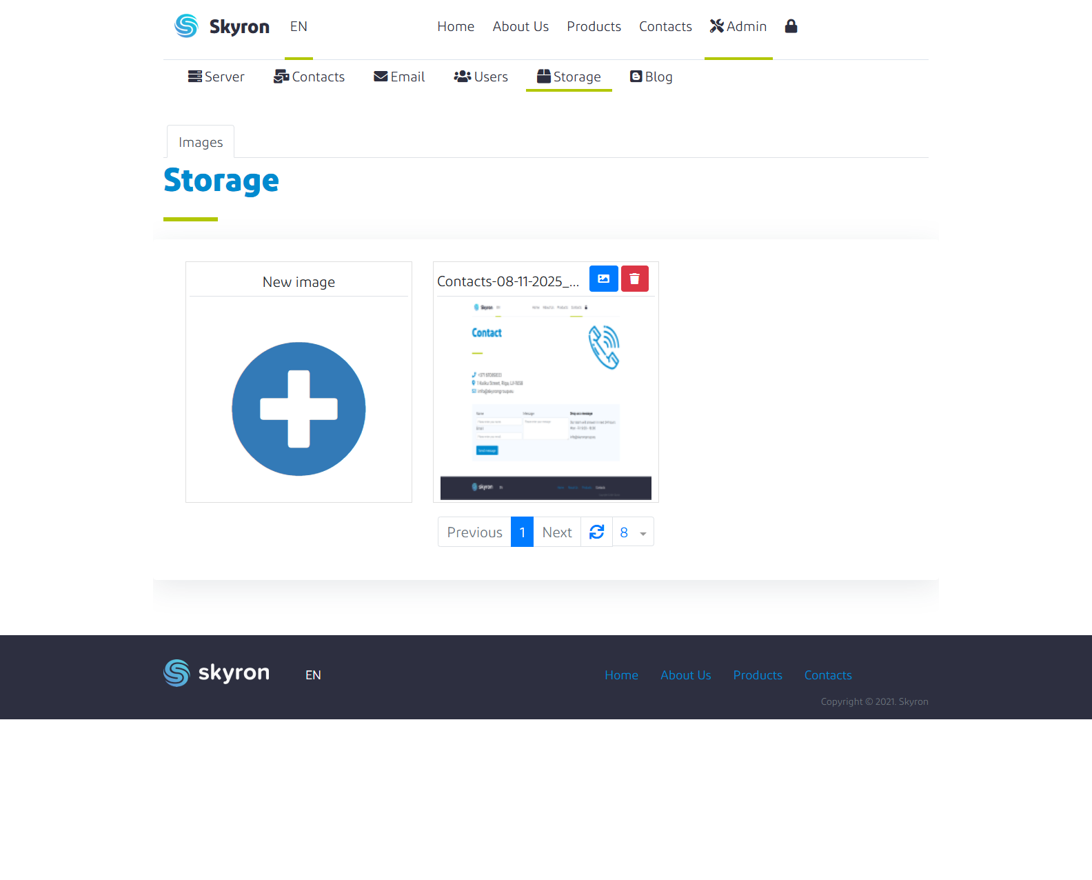 Admin images in storage